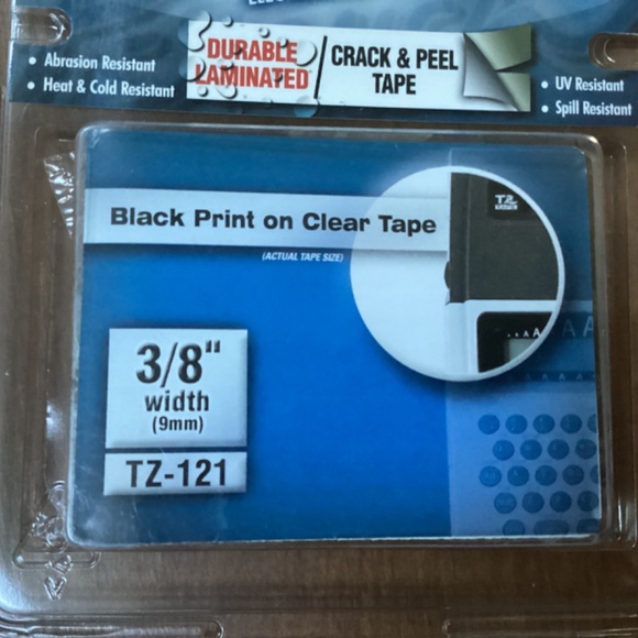 Brother TZ-121 P-touch Electronic Labeling System Tape 3/8” width (9mm) - Picture 2 of 7